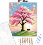  Cseresznyefa hintája - számfestő készlet - 80×100 cm (Keretre feszítve)