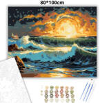  Viharos hullámok - számfestő készlet - 80×100 cm (Keret nélkül)