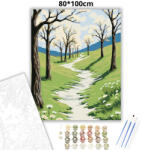  Virágzó gyümölcsfák - számfestő készlet - 80×100 cm (Keretre feszítve)