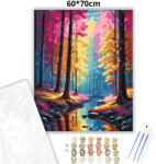  Kristályerdő fényei - számfestő készlet - 60×70 cm (Keretre feszítve)