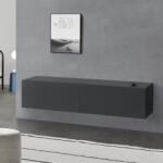 [en. casa] Comoda TV suspendata Evaton, gri închis mat, 140 cm, [en. casa] (71488095) Comoda
