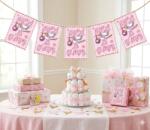  Papír minigirland baba születésre 4 méteres dekorációs füzér