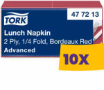 Tork Lunch szalvéta Bordó - 2 rétegű, 33x33cm, 1/4 hajtás, 200 lap (Karton - 10 csg) (477213)