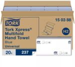 Tork Xpress® Multifold hajtogatott kéztörlő - 2 rétegű, kék, 237 lap (Karton - 20 csg) (150388)