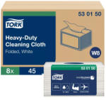 Tork nagy teljesítményű tisztítókendő - fehér, 31, 5x38, 5cm, 45 lap (Karton - 8 csg) (530150)