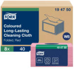 Tork töbször használható tisztítókendő - piros, 38x30cm, 40 lap (Karton - 8 csg) (194750)