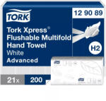 Tork Xpress® Multifold toalettbe dobható hajtogatott kéztörlő - 2 rétegű, hófehér, 200 lap (Karton - 21 csg) (129089)