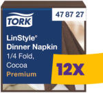 Tork LinStyle® Dinner szalvéta Kakaó - 39x39cm, 1/4 hajtás, 50 lap (Karton - 12 csg) (478727)