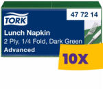 Tork Lunch szalvéta Sötétzöld - 2 rétegű, 33x33cm, 1/4 hajtás, 200 lap (Karton - 10 csg) (477214)