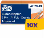 Tork Lunch szalvéta Narancs - 2 rétegű, 33x33cm, 1/4 hajtás, 200 lap (Karton - 10 csg) (477843)