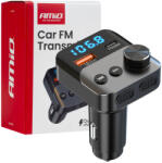 AMiO Prémium Bluetooth FM Transzmitter - USB-C és USB-A Gyorstöltéssel, telefonkihangosítóval (04647)