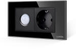Luxion Senzor de Miscare 2M si Priza Schuko LUXION cu Rama din Sticla, Standard Italian, 4M SmartElectro IntelligentHouse (LXI-051/45GF-B)