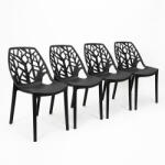 Inlea4Fun Étkezőszék 4 darab ELOWEN - fekete (IN13-0026) - inlea