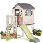 Smoby Căsuță pe piloni pentru grădinărit House On Stilts Life Smoby cu tobogan și filtru UV (SM810301-E) Casuta pentru copii