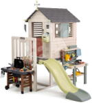 Smoby Căsuță pe piloni cu colț de lucru House On Stilts Life Smoby cu tobogan și filtru UV (SM810301-Q) Casuta pentru copii