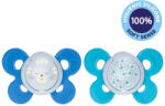 Chicco Physio Comfort szilikon éjszakai cumi 16-36h fiú - macska/csillagok 2 db