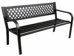 LEAN Kerti pad, park, terasz, kert, fém, 2 személyes, fekete, 120 cm (5905991093329)