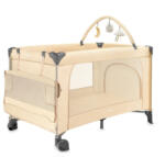 Momi Patut pliabil cu doua nivele si masuta de infasat, 60x120 cm, momi, belove plus -beige (KC-LOZE00026)