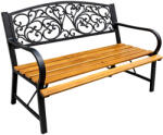 LEAN Kerti pad parkba, teraszra, kertbe, fém-fa, 2 személyes, 118 cm (5905991093336)