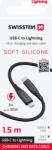 SWISSTEN Cablu de date Swissten USB-C/Lightning 60W 1, 5m negru siliconic