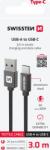 SWISSTEN Cablu de date Swissten USB/USB-C 60W 3m negru împletit