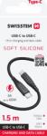 SWISSTEN Cablu de date Swissten USB-C/USB-C 60W 1, 5m negru siliconic