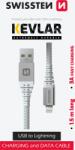 SWISSTEN Cablu de date Swissten USB/Lightning 30W 1, 5m alb Kevlar