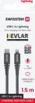 SWISSTEN Cablu de date Swissten USB-C/Lightning 60W 1, 5m antracit Kevlar