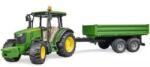 BRUDER Bruder: Tractor John Deer 5115M cu remorcă