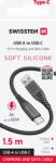 SWISSTEN Cablu de date Swissten USB/USB-C 60W 1, 5m negru siliconic