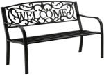  WELCOME Kerti pad Terasz Kerti Fém 3 személyes Fekete 127 cm (5905991093299)