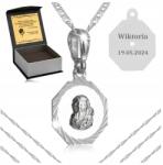 Golden Celebrity Csillogó Ezüst Női Nyaklánc Lánc Medállal Istenanya Pr. 925