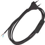 ELMARK 47007/bl Tápkábel H03vv-f 2g0, 50mm? Kapcsolóval 2m Fekete (47007/bl)