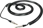 RockCable Tekercselt hangszerkábel 5m Egyenes TS Aranyozott csúcs Fekete