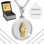 Golden Celebrity Ezüst Lánc Szingapúr Mária Medál 925 Ingyenes Ajándékok Gravírozás