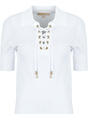Michael Kors Blúzok LACE UP SS POLO TOP Fehér EU XS