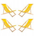 Woodok 4X Kerti Napozóágy Fából Összecsukható Woodok Sárga Szövet (L46894212)