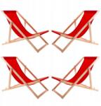 Woodok 4X Kerti Napozóágy Fából Összecsukható Woodok Piros Szövet (4XL77021064)