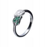 Lovrin Női ezüst gyűrű 925 Levelek zöld strasszok elegáns design r18 (45760336)