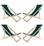 Woodok 4X Kerti Napozóágy Fából Összecsukható Woodok Zöld Szövet (4XL77021081)