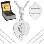 Golden Celebrity Gyönyörű Ezüst Nyaklánc Fatimai Anya Medál 925 +keresztelő Gravírozás