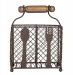 Clayre & Eef Evőeszköztartó kosár fém barna Retro ( 6Y5709)