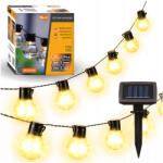 Masterled Napelemes LED girland fényfüzér 20LED 50lm 3000K Meleg fehér Kerek IP44 4, 85m Masterled (LVTSOL0550)