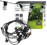 Masterled LED girland fényfüzér 10x E27 fekete 10m IP44 Masterled (LVTOPR3544)