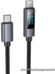  Cable USB C to USB C Hoco 3A 60W with display 1 m X112 black (6942007645577)