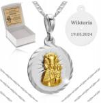 Golden Celebrity Ezüst Lánc Aranyozott Medál Szűzanya 925 Ajándék Áldozás Gravírozás - allegro - 16 420 Ft