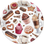  Desszert Coffee and Sweets papírtányér 8 db-os 18 cm (PKK772909)