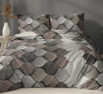  Pamut 3 részes ágynemű huzat garnitúra - 140x200cm modern barna hullámos mintás