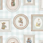 Ugepa Képkeretes erdei állatkák gyerektapéta Pasztellmenta - Ugepa Sweet Dreams N06704 (N06704)