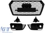  RS front bumper suitable for Audi Q5 2021-2023 with black trim strips (ABAUFX6007849)
